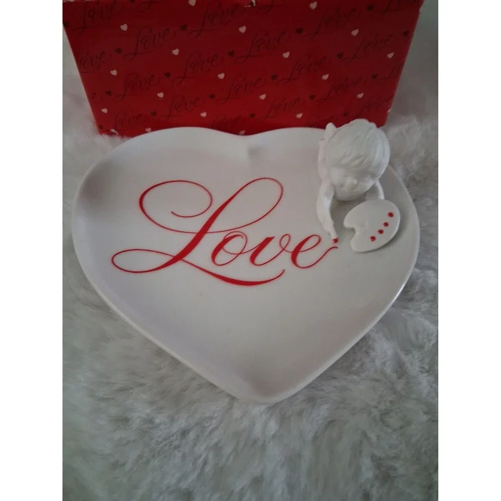 Vintage 1984 Cupids message porcelain dish